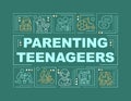 Parenting teenagers word concepts green banner