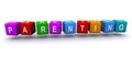 Parenting word block on white Royalty Free Stock Photo