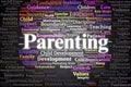 Parenting Word Cloud. Key Concepts On Positive And Negative Parenting, Child Development, Discipline, Emotional Support, Neglect, Royalty Free Stock Photo