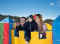 Parents with boy on playground