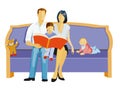 Parents with child reading aloud Royalty Free Stock Photo