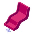 Parents child seat bike icon, isometric style