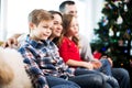 Parents and children happy to spend Christmas together Royalty Free Stock Photo