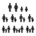 Parents with children icons Royalty Free Stock Photo
