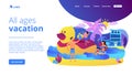 Family vacation concept landing page