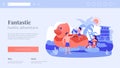 Family vacation concept landing page