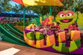 Parents and childs having fun at Slimey`s Slider in Sesame Street area at Seaworld in International Drive area 4