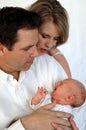 Parents with crying baby Royalty Free Stock Photo