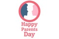 Parents Day - Holiday that celebrated on the Fourth Sunday in July in USA. Festive background with male and female