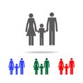 parents holding a child's hand icon. Elements of human family life in multi colored icons. Premium quality graphic design icon. S