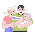 Parents holding newborn baby. Happy family, father, mother Royalty Free Stock Photo