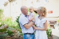 Parents and kid having fun spending time Royalty Free Stock Photo