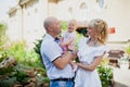 Parents and kid having fun spending time Royalty Free Stock Photo