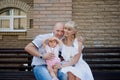 Parents and kid having fun spending time Royalty Free Stock Photo