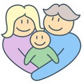 Parents and kid hugging and holding hands in family union Royalty Free Stock Photo