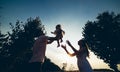 Parents and kid spending time Royalty Free Stock Photo