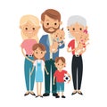 Parents, kids and grandmother icon. Family design. Vector graphi