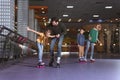 parents and kids skating on roller