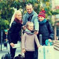 Parents with kids taking selfie