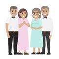 Parents-in-law Flat Vector Illustration