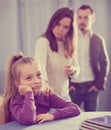 Parents lecturing daughter Royalty Free Stock Photo