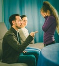 Parents lecturing daughter Royalty Free Stock Photo