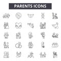 Parents line icons, signs, vector set, outline illustration concept