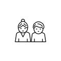 parents line illustration icon on white background