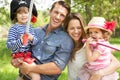 Parents Playing Adventure Game With Children Royalty Free Stock Photo