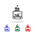 Parents put to sleep the baby icon. Elements of family multi colored icons. Premium quality graphic design icon