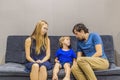 Parents swear on the child. Emotional intelligence concept