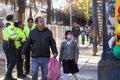 parents take their children to the entrance of the school,