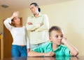 Parents and teenage son having conflict Royalty Free Stock Photo