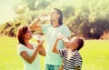 Parents with teenager drinking clean water Royalty Free Stock Photo