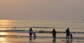 Families at a beach