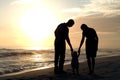 Parents Walking Baby Royalty Free Stock Photo