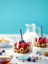 Parfait dessert of yogurt, granola and fresh berries Royalty Free Stock Photo