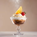 Parfait, frozen layered dessert, ice cream dish