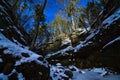 Parfreys Glen State Natural Area in Winter main gorge Royalty Free Stock Photo