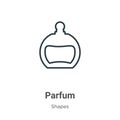 Parfum outline vector icon. Thin line black parfum icon, flat vector simple element illustration from editable shapes concept Royalty Free Stock Photo