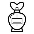 Parfume vector icon. Black spray illustration on white background. Outline linear beauty and care icon.