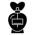 Parfume vector icon. Black spray illustration on white background. Solid linear beauty and care icon.