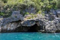 Parga, Epirus - Greece. Approaching a sea cave to the sea area of Parga