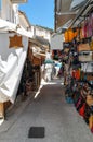 Parga, Epirus - Greece. Narrow street in the town of Parga, gift shops, souvenirs