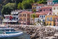 Parga, Greece, 14 October, 2017 Panorama of the center of the town of Parga in Greece.