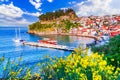 Parga, Greece. Picturesque coastal town, Epirus region, turquoise waters and historical charm