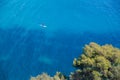 Parga sea island blue among green pine trees greece Royalty Free Stock Photo