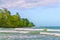 Pargue Nacional Cahuita, beautiful tropical Caribbean beach, Cahuita, Costa Rica east coast Royalty Free Stock Photo