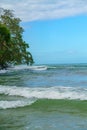 Pargue Nacional Cahuita, beautiful tropical Caribbean beach, Cahuita, Costa Rica east coast Royalty Free Stock Photo