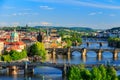 Pargue, view of the Lesser Bridge Tower and Charles Bridge (Karluv Most), Czech Republic. Royalty Free Stock Photo